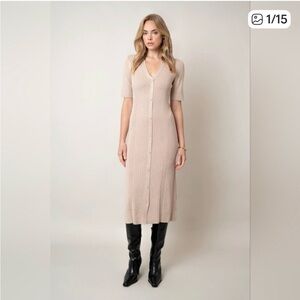 Cyrus Women's Beige Midi Dress